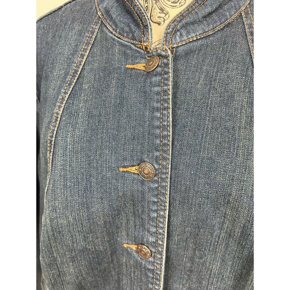 ana plus size button up jean jacket - Picture 4 of 9